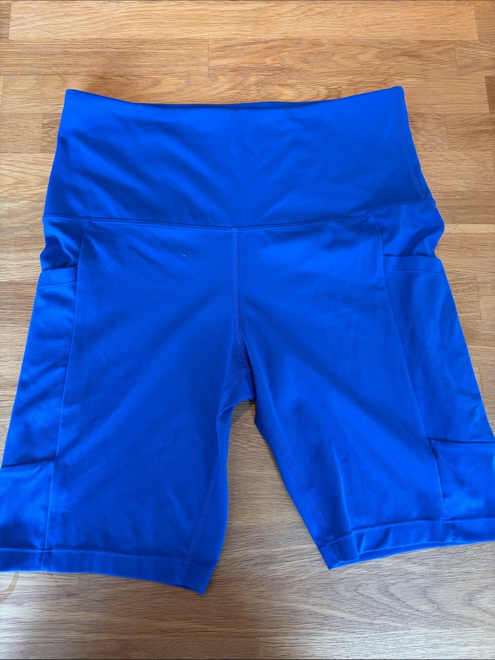 High-Waist Womenโs Active Bike Shorts - Blue
